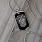 Calavera Mexican Sugar Skull 141 Necklace Stainless Steel or 18k Gold Dog Tag 24" Chain-Express Your Love Gifts