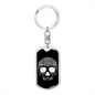 Calavera Mexican Sugar Skull 144 Keychain Stainless Steel or 18k Gold Dog Tag Keyring-Express Your Love Gifts