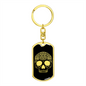 Calavera Mexican Sugar Skull 144 Keychain Stainless Steel or 18k Gold Dog Tag Keyring-Express Your Love Gifts