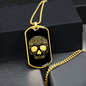 Calavera Mexican Sugar Skull 144 Necklace Stainless Steel or 18k Gold Dog Tag 24" Chain-Express Your Love Gifts