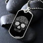 Calavera Mexican Sugar Skull 144 Necklace Stainless Steel or 18k Gold Dog Tag 24" Chain-Express Your Love Gifts