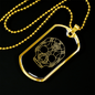 Calavera Mexican Sugar Skull 147 Necklace Stainless Steel or 18k Gold Dog Tag 24" Chain-Express Your Love Gifts