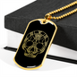 Calavera Mexican Sugar Skull 147 Necklace Stainless Steel or 18k Gold Dog Tag 24" Chain-Express Your Love Gifts