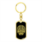 Calavera Mexican Sugar Skull 149 Keychain Stainless Steel or 18k Gold Dog Tag Keyring-Express Your Love Gifts