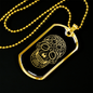 Calavera Mexican Sugar Skull 15 Necklace Stainless Steel or 18k Gold Dog Tag 24" Chain-Express Your Love Gifts