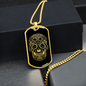 Calavera Mexican Sugar Skull 15 Necklace Stainless Steel or 18k Gold Dog Tag 24" Chain-Express Your Love Gifts