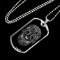 Calavera Mexican Sugar Skull 15 Necklace Stainless Steel or 18k Gold Dog Tag 24" Chain-Express Your Love Gifts