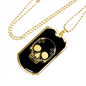 Calavera Mexican Sugar Skull 150 Necklace Stainless Steel or 18k Gold Dog Tag 24" Chain-Express Your Love Gifts
