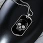 Calavera Mexican Sugar Skull 150 Necklace Stainless Steel or 18k Gold Dog Tag 24" Chain-Express Your Love Gifts