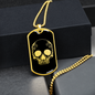 Calavera Mexican Sugar Skull 150 Necklace Stainless Steel or 18k Gold Dog Tag 24" Chain-Express Your Love Gifts