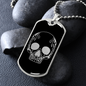 Calavera Mexican Sugar Skull 150 Necklace Stainless Steel or 18k Gold Dog Tag 24" Chain-Express Your Love Gifts