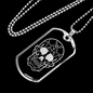 Calavera Mexican Sugar Skull 153 Necklace Stainless Steel or 18k Gold Dog Tag 24" Chain-Express Your Love Gifts