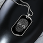 Calavera Mexican Sugar Skull 154 Necklace Stainless Steel or 18k Gold Dog Tag 24" Chain-Express Your Love Gifts