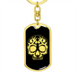 Calavera Mexican Sugar Skull 155 Keychain Stainless Steel or 18k Gold Dog Tag Keyring-Express Your Love Gifts