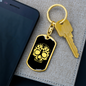 Calavera Mexican Sugar Skull 155 Keychain Stainless Steel or 18k Gold Dog Tag Keyring-Express Your Love Gifts