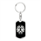 Calavera Mexican Sugar Skull 155 Keychain Stainless Steel or 18k Gold Dog Tag Keyring-Express Your Love Gifts