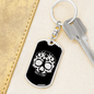 Calavera Mexican Sugar Skull 155 Keychain Stainless Steel or 18k Gold Dog Tag Keyring-Express Your Love Gifts