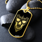 Calavera Mexican Sugar Skull 158 Necklace Stainless Steel or 18k Gold Dog Tag 24" Chain-Express Your Love Gifts