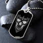 Calavera Mexican Sugar Skull 158 Necklace Stainless Steel or 18k Gold Dog Tag 24" Chain-Express Your Love Gifts