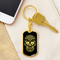 Calavera Mexican Sugar Skull 16 Keychain Stainless Steel or 18k Gold Dog Tag Keyring-Express Your Love Gifts