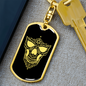 Calavera Mexican Sugar Skull 165 Keychain Stainless Steel or 18k Gold Dog Tag Keyring-Express Your Love Gifts