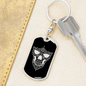 Calavera Mexican Sugar Skull 165 Keychain Stainless Steel or 18k Gold Dog Tag Keyring-Express Your Love Gifts