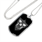 Calavera Mexican Sugar Skull 165 Necklace Stainless Steel or 18k Gold Dog Tag 24" Chain-Express Your Love Gifts