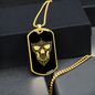 Calavera Mexican Sugar Skull 165 Necklace Stainless Steel or 18k Gold Dog Tag 24" Chain-Express Your Love Gifts
