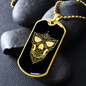 Calavera Mexican Sugar Skull 165 Necklace Stainless Steel or 18k Gold Dog Tag 24" Chain-Express Your Love Gifts
