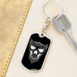 Calavera Mexican Sugar Skull 166 Keychain Stainless Steel or 18k Gold Dog Tag Keyring-Express Your Love Gifts