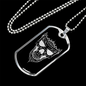 Calavera Mexican Sugar Skull 166 Necklace Stainless Steel or 18k Gold Dog Tag 24" Chain-Express Your Love Gifts