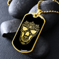 Calavera Mexican Sugar Skull 167 Necklace Stainless Steel or 18k Gold Dog Tag 24" Chain-Express Your Love Gifts