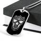 Calavera Mexican Sugar Skull 167 Necklace Stainless Steel or 18k Gold Dog Tag 24" Chain-Express Your Love Gifts