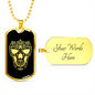 Calavera Mexican Sugar Skull 167 Necklace Stainless Steel or 18k Gold Dog Tag 24" Chain-Express Your Love Gifts