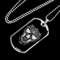 Calavera Mexican Sugar Skull 167 Necklace Stainless Steel or 18k Gold Dog Tag 24" Chain-Express Your Love Gifts