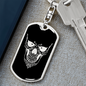 Calavera Mexican Sugar Skull 168 Keychain Stainless Steel or 18k Gold Dog Tag Keyring-Express Your Love Gifts