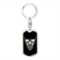 Calavera Mexican Sugar Skull 168 Keychain Stainless Steel or 18k Gold Dog Tag Keyring-Express Your Love Gifts