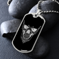 Calavera Mexican Sugar Skull 168 Necklace Stainless Steel or 18k Gold Dog Tag 24" Chain-Express Your Love Gifts
