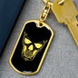 Calavera Mexican Sugar Skull 169 Keychain Stainless Steel or 18k Gold Dog Tag Keyring-Express Your Love Gifts