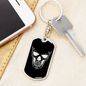Calavera Mexican Sugar Skull 169 Keychain Stainless Steel or 18k Gold Dog Tag Keyring-Express Your Love Gifts