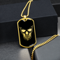 Calavera Mexican Sugar Skull 169 Necklace Stainless Steel or 18k Gold Dog Tag 24" Chain-Express Your Love Gifts