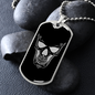 Calavera Mexican Sugar Skull 169 Necklace Stainless Steel or 18k Gold Dog Tag 24" Chain-Express Your Love Gifts