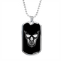 Calavera Mexican Sugar Skull 169 Necklace Stainless Steel or 18k Gold Dog Tag 24" Chain-Express Your Love Gifts