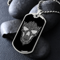 Calavera Mexican Sugar Skull 170 Necklace Stainless Steel or 18k Gold Dog Tag 24" Chain-Express Your Love Gifts