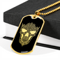 Calavera Mexican Sugar Skull 170 Necklace Stainless Steel or 18k Gold Dog Tag 24" Chain-Express Your Love Gifts