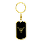 Calavera Mexican Sugar Skull 172 Keychain Stainless Steel or 18k Gold Dog Tag Keyring-Express Your Love Gifts