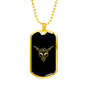Calavera Mexican Sugar Skull 172 Necklace Stainless Steel or 18k Gold Dog Tag 24" Chain-Express Your Love Gifts