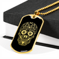 Calavera Mexican Sugar Skull 173 Necklace Stainless Steel or 18k Gold Dog Tag 24" Chain-Express Your Love Gifts