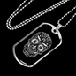 Calavera Mexican Sugar Skull 174 Necklace Stainless Steel or 18k Gold Dog Tag 24" Chain-Express Your Love Gifts