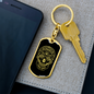 Calavera Mexican Sugar Skull 179 Keychain Stainless Steel or 18k Gold Dog Tag Keyring-Express Your Love Gifts